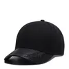 Berretto da baseball con ricamo in pelle PU Orecchio di testa di grano Cappello sportivo Hip Hop Street Caps Moda uomo Snapback nero Gorras