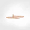 Klasyczna bransoletka paznokci męskie bransoletki Diamenty Designer Bangle Luksusowa biżuteria Kobiety Tytanium Stal Stal Goldplated Gold Sil9755775