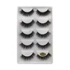 5 pares/caixa 3d chicotadas de vison cílios falsos grossos Extensão de maquiagem de beleza natural G500