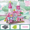 كتل Princess Castle Friends City House Fantasy Garden Villa Model Build Build Kit Diy Creative Bricks Toys for Girls T230103