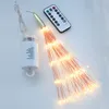Jul fyrverkeri Garland fällbara lampor Fairy Operated String Patio 100 Dekorativt LED -batteri LED -form Bouquet Diy Ficpo