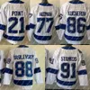 2022 Final Nikita Kucherov Jersey 21 Brayden Point 77 Victor Hedman Andrei Vasilevskiy 91 Steven Stamkos 14 Patrick Maroon Koszulki hokejowe Niebieskie białe szwy