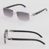 NEW Frameless Diamond cut Lens 8200757 Sunglasses Metal Rimless Original Black Buffalo Horn With C Decoration Male Female Square Sun Glasses Man Woman Size:57-18-140