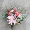 Fiori decorativi Corone Miscelare il fiore Bouquet Artificiale Rosa Fake Home Party Party Ornamenti di viaggio