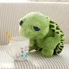 20 cm gröna stora ögon fyllda sköldpaddor sköldpadda djur plysch baby leksak gåva kast kudde för att ge tjej ett nytt år