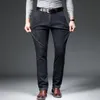 SHAN BAO hiver marque polaire épais chaud coupe droite jean classique affaires taille haute Stretch hommes qualité 220328