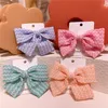 2022 New Fashion Sweet Girl Beautiful Colorful Stripe Fabric Bow Duckbill Clip Accessori per capelli per forcine per bambini coreani