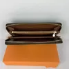 Top-Qualität Designer Zippy Herren-Geldbörse Luxus-Abendtaschen Münzgeldbörse Geprägter Reißverschluss Clutch-Geldbörsen Geldbörsen mit orangefarbenem Box-Karten-Staubbeutel 60017 A5