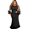 Ethnic Clothing 4XL 5XL Plus Size African Dresses Elegant Women Evening Gown Ruffle Bodycon Long Dress Cosplay Costume Ladies RobesEthnic