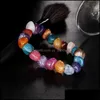 Charm Bracelets Jewelry Handmade Colorf Natural Stone Energy Volcanic Yoga Bangle For Women Men Pa Dhynb