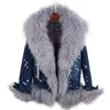 Giacca di jeans corta in pelliccia sintetica da donna Donna 2022 Parka invernale Real Mongolia Polsini con collo di pecora Moda Capispalla calda e spessa Street StyleWom