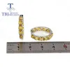 Dingle ljuskrona lyx naturlig gul safir oval 3 4mm 925 sterling silver mode kvinnor fina smycken jubileumsengagemang weardang