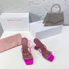 Lüks tasarımcı Amina Muaddi x Awge Sandals Yeni Clear Begum Cam PVC Kristal Şeffaf Slingback Sandal Topuk Pompaları Gilda Emelli Beyaz Sandalet Ayakkabıları