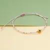 Bracciale con fili di perline di vetro della Boemia colorato bracciale malocchio gioielli firmati donna Bracciale sudamericano fatto a mano blu rosa bianco per ragazze adolescenti