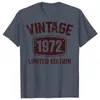 Homens camisetas Anos de idade vintage 1972 edição limitada 50º aniversário t-shirt para mulheres homens produtos personalizadosmen's250a