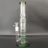 11インチの水の大きい重い二重木Perc Glass Bong Tabaccoの喫煙水のパイプバブラースモークパイプボトルDABリグ