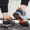 Мужские стальные носки безопасности неразрушимая строительство рабочая защита мужская обувь для дышащих в промышленных ботинках 220813