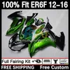 Corps OEM pour KAWASAKI NINJA 650R 650 R ER6 F ER 6F 2012-2016 Carrosserie 11DH.0 ER-6F ER6F 12 13 14 15 16 650-R 2012 2013 2014 2015 2016 Kit de carénage de moulage par injection vert métallique