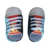 Zapatos de lona simples de bebé de bebé atlético al aire libre Patrones de cartas de color informal caminando con cordón para la primavera de verano Fallathletic