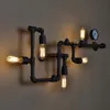 Vägglampa vintage järnbelysning vatten rör matsal korridor sovrum levande e27 ledande sconce inomhus dekor fixtur ljusvägg