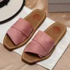 2022 Fashion Designer Cross Women Roman Slippers Beach Sandals Pearl Womens Loafers Print Slide Summer Wide Lady Sandal Slipper