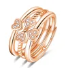 Four-leaf clover adjustable opening ring lucky flower diamond set ring three-in-one split combination set