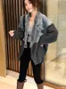 Kvinnors jackor kvinnors jacka vår och höst koreansk stil ungdom lapptäcke denim street stickad cardigan
