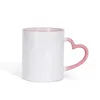 Sublimation Blanc Lave-Vaisselle En Céramique Tasses À Café Blancs Tasse Classique avec Poignée En Forme De Coeur 11 oz