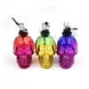 Pipa de calavera de cristal multicolor con accesorios pipa para fumar