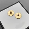 Have stamps Black Enamel Simple Stud Earrings Women Fashion Sophisticated Designer Earrings High Quality With Box