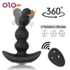 OLO Fernbedienung Prostata Massage 360 Grad Rotation Anal Plug Vibrator Vaginal Stimulator sexy Spielzeug für Männer Frauen