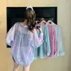 Women's Blouses & Shirts Transparent Blouse With Sequins Button Up Shirt Women Y2k Sexy Beauty Sheer Top Night Club Beach Girls Summer Cloth