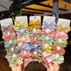 5pcs/set new girls chide chide plaid print Star hairpins for Children Sweet Headband HairClips Barrettesファッション弓のアクセサリー