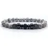 Perlenstränge trendige Würfel Armband Männer Klassische handgefertigte 8 mm runde Tiger Augenstein Mattperle für Schmuck Geschenk Lars22