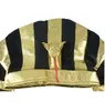 Decorazione per feste 3 pezzi / set Costume egiziano Faraone d'oro Cappello da re Cleopatra a forma di serpente con scettro Donna Uomo Halloween Puntelli Cosplay