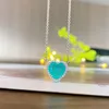 Chains Paraiba Heart Necklace S925 Sterling Silver 10 Lake Water Blue Fashion MatchChains
