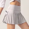 Al0lulu Yoga Sports Tennis Skirt女性のアンチライトアウトドアフィットネスヨガスカートショーツクイック乾燥プリーツスカート