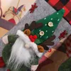 Christmas Tree Pendant Stocking 3D Faceless Bag Decoration Xmas Hanging Forest Old Man Decor Red White Gift Candy Bags C30629