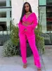 Women Sexy Flare Sleeve Cropped Wide Leg Trouser Suits Ladies Elegant Lace Up Blouse Loose Pants 2022 Summer Female Fashion Sets T220729