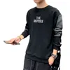 Autumn and Winter Korean Fashion Plush Thick Embroidered Sweater Loose Versatile Long Sleeve Round Neck Pullover for Men