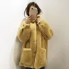 Women's Fur & Faux WSYORE Female Lamb Coat 2022 Autumn And Winter Women Loose Jacket Outwear Thick Long Sleeve Coats NS1313