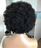 100 Hint İnsan Virgin Saç Değiştirme Siyah Renk Dantel Ünitesi 4mm Afro Özelleştirilmiş Tam Kapak Dantel Perukları Erkek ve Kadın