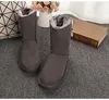 Women Boots Short Mini Classic Knee Tall Winter Snow Boots مصمم Bailey Bow الكاحل Bowtie Black Gray Chestnut Red 36-44