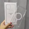 Transparente magnetische Hüllen unterstützen Magsafing Wireless Charging Cover Acryl stoßfest für iPhone 14 13 12 11 Pro Max XR XS X 8 Plus Samsung S22 S23 Ultra mit Paket