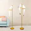 Lampy podłogowe LED PTARD Papier lampa dom Deco nowoczesne złoto stojące do sypialni salon origami lekkie badanie czytanie obok bampy leśniczej
