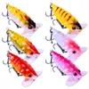 6pcs / Kit Topwater Bass Leurres De Pêche Bionic Tackle Wobbler Snakehead Bass Leurre D'eau Douce Manivelle Appâts 4.2g / 4cm Flottant Isca Artificiel En Plastique Dur Cigale Appât