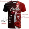 Herren-T-Shirts, individuell, personalisierbar, 3D-Druck, Stammeskultur, Chuuk Kosrae, Pohnpei, polynesischer DIY-Name/Text, Mann/Frau, T-Shirts, kurzärmeliger Stil