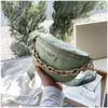 Cartoon Pattern Empaestic PU Leather Waist Packs For Women Thick Chain Bag Female Cute Fanny Pack Wide Strap Crossbody 220527