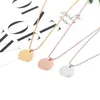 Pendant Necklaces Titanium Steel Round For Women Men Bead Chain Couples Necklace GiftsPendant