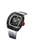 Orologi sportivi di lusso da uomo R i c h a r d Milles Rm055 Orologio con nastro scavato Orologio bianco di design in ceramica meccanico automatico in fibra di carbonio 35-02 Impermeabile